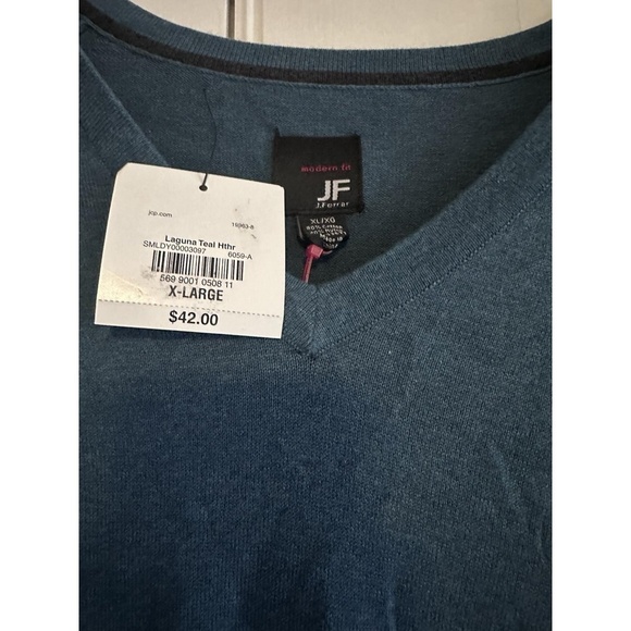 JF J Ferrar Sweater Vest Mens XL Modern Fit Pullover V-Neck Sleeveless NWT - Picture 2 of 3